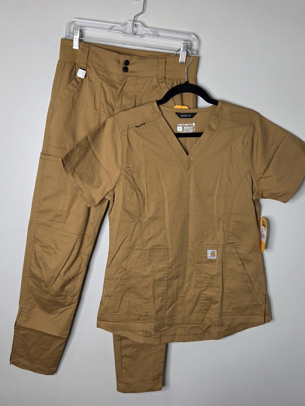 Carhartt Women's Tan Ripstop Scrub Top & Pant Set